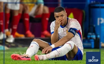 SBOTOP: Mbappe Suffers Broken Nose and Bizarre Yellow Card in France's Euro 2024 Opener