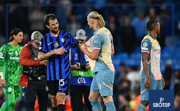 SBOTOP: Inter’s Acerbi Jokes with Haaland, Asking for Two Shirts After Champions League Clash