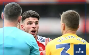 SBOTOP: Joel Veltman Apologizes to Declan Rice After Controversial Red Card Incident in Arsenal's 1-1 Draw with Brighton