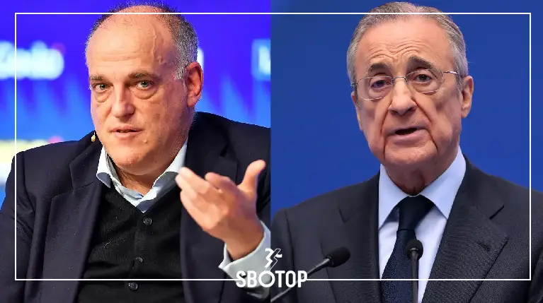 SBOTOP Javier Tebas Slams Florentino Perez: Accuses Real Madrid Boss of Political Influence and 'Distorting Reality