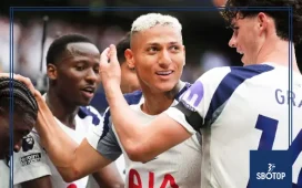 SBOTOP: Richarlison Fires Spurs to 3-0 Win Over Burnley as Thomas Frank Celebrates First Premier League Triumph