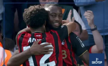 SBOTOP: Semenyo’s Controversial Penalty Seals 2-1 Win for Bournemouth Over Brighton