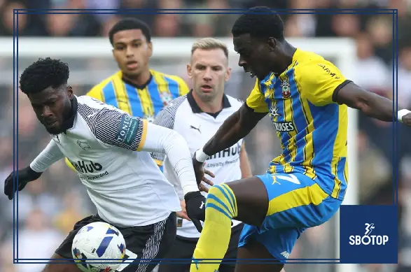 SBOTOP: Patrick Agyemang Scores Maiden Rams Goal as Derby County Hold Southampton to 1-1 Draw