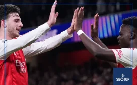 SBOTOP: Bukayo Saka Shines as Arsenal Overpower Olympiakos 2–0 to Extend Perfect Champions League Start