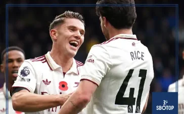 SBOTOP: Viktor Gyokeres and Declan Rice on Target as Arsenal Defeat Burnley 2-0 to Extend Premier League Lead