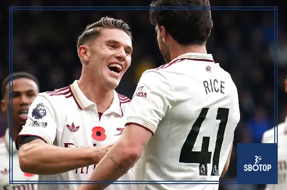 SBOTOP: Viktor Gyokeres and Declan Rice on Target as Arsenal Defeat Burnley 2-0 to Extend Premier League Lead