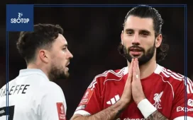 SBOTOP : Andrew Robertson Calls Out Dominik Szoboszlai After Risky Backheel Moment