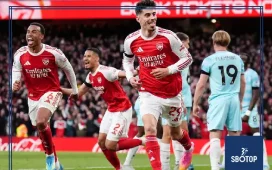 SBOTOP: Havertz Strike Secures Narrow Arsenal Win Over Burnley as Gunners Edge Closer to Premier League Glory Amid Red Card Debate