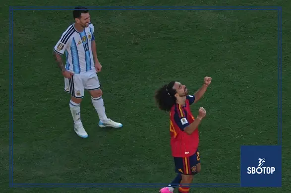 SBOTOP : Why Marc Cucurella Escaped a Card After Speaking to Lionel Messi With His Mouth Covered