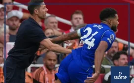 SBOTOP : Xabi Alonso’s Message to Reece James Caught on Camera During Arsenal vs Chelsea