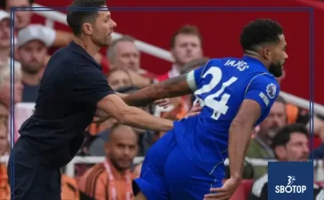 SBOTOP : Xabi Alonso’s Message to Reece James Caught on Camera During Arsenal vs Chelsea